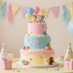 Kindergeburtstag Kuchen Ideen bunte Torte für Kids