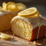 Veganer Zitronenkuchen saftig mit Zuckerguss ohne Ei